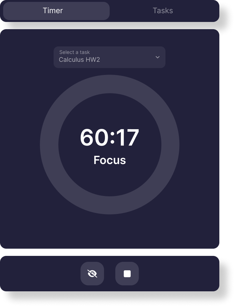Timer feature of Flowmodor app